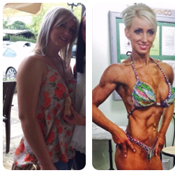 Before and after picture of Lindsay Jones